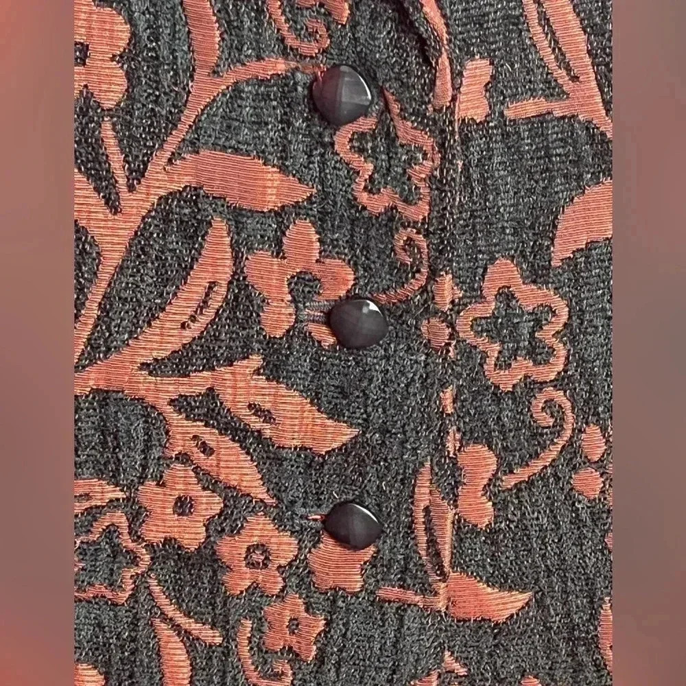 Jared Ross an August Silk Company NWT Brocade Contemporary Blazer Black Size 10 - Picture 4 of 14